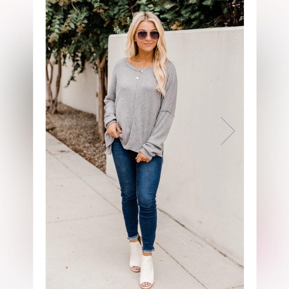 Gray Long Sleeve Sweater